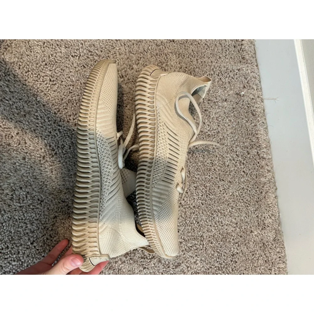 Aldo  Mens Knit Sneakers Beige Sand Sustainable Athletic Shoes 10.5 - Picture 5 of 9